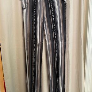 Wide leg striped palazzo pants